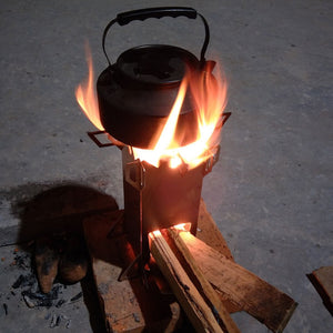 Picnic Cooking Burning Rocket Stove