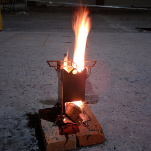 Picnic Cooking Burning Rocket Stove